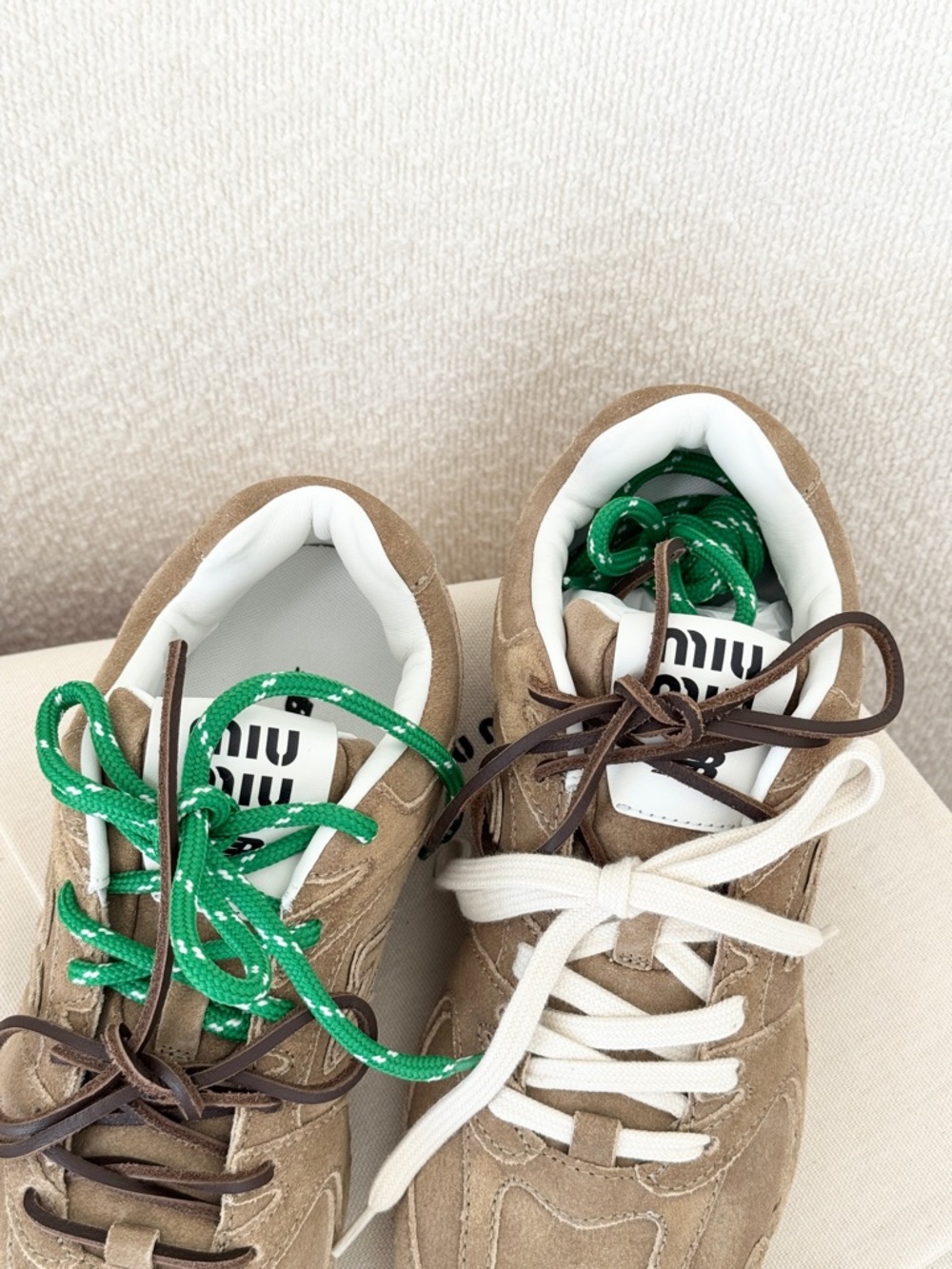 ✨NEW✨MIU MIU Women’s New Balance X Miu Miu 530 SL Suede Sneakers - Ecru / EU 38 - Picture 6 of 16